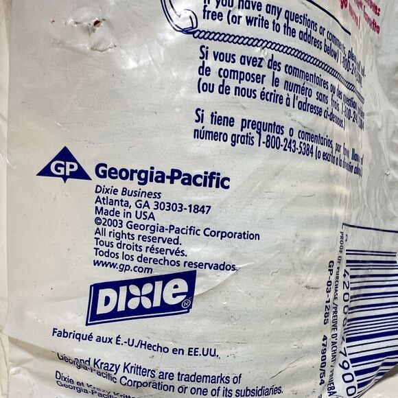 2003 DIXIE Krazy Kritters Cups 80 Count 7 oz. Unopened Jungle Panda Lion Hippo - Picture 5 of 7